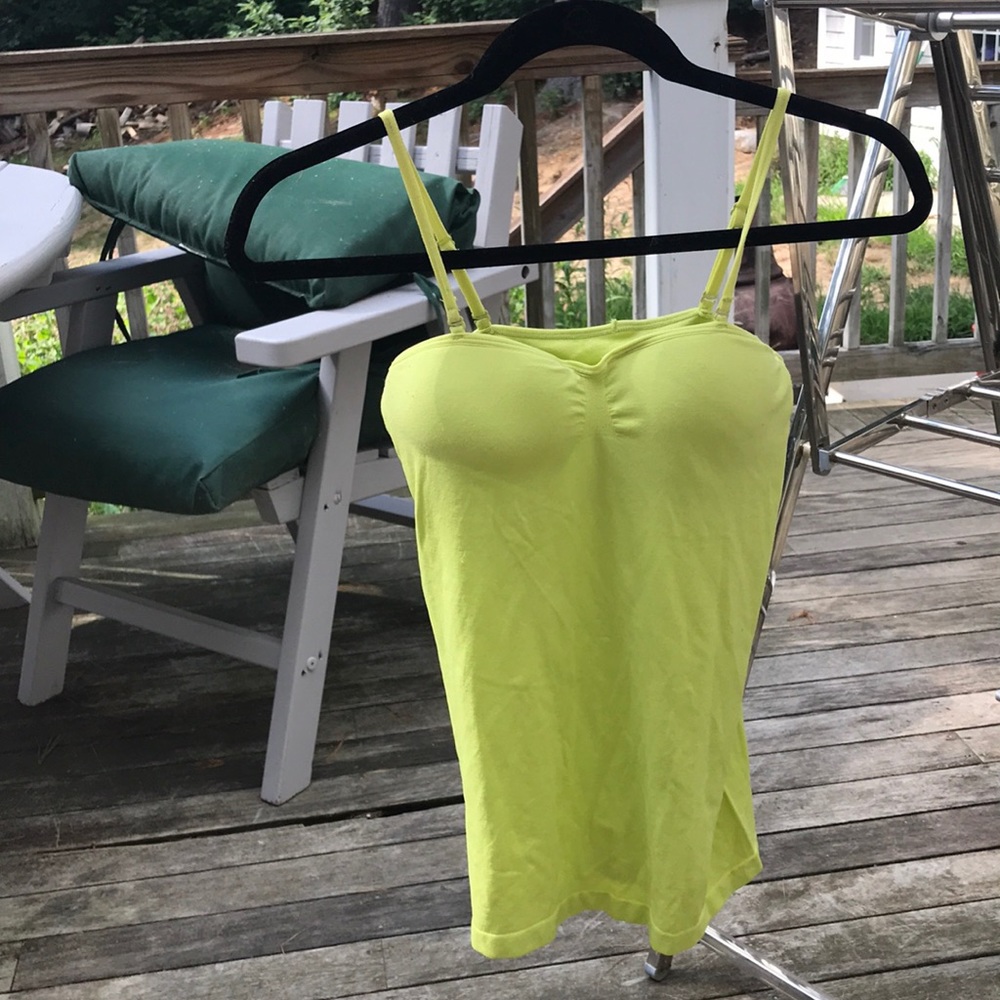 Poof lime green tank top